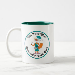 Café Em Dois Tons O cozinheiro-da-raposa - caneca do logotipo de Com