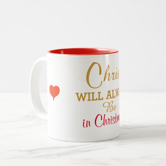 Café Em Dois Tons O Cristo Vermelho Sempre Estará na Caneca de Natal (Frente Esquerda)