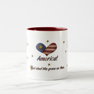 Café Em Dois Tons O deus de América derramou sua caneca da