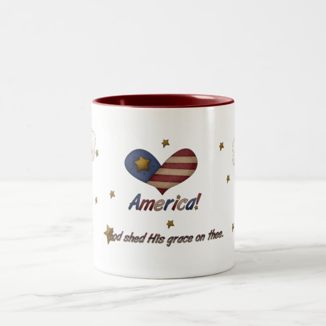 Café Em Dois Tons O deus de América derramou sua caneca da (Centro)