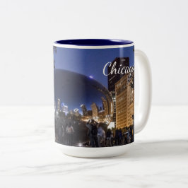 Café Em Dois Tons O feijão - caneca da foto de Chicago