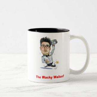 Café Em Dois Tons O garçom maluco! … Caneca de Joe da caricatura!