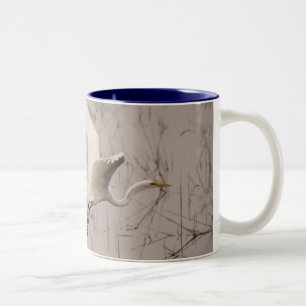 Café Em Dois Tons O grande preto do Egret caneca do Dois-Tom de 11