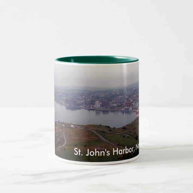 Café Em Dois Tons O porto de St John, caneca de Terra Nova (Centro)