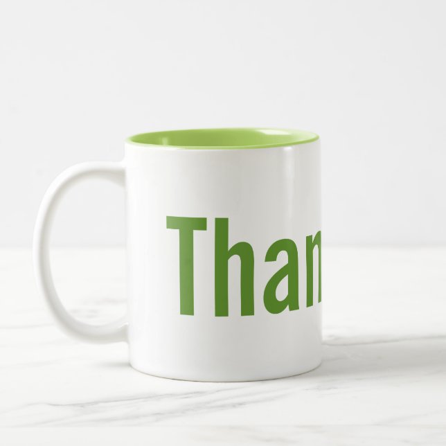 Café Em Dois Tons Obrigado caneca de apreciação (Esquerda)