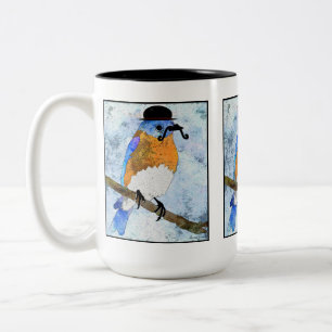 Café Em Dois Tons Oliver Bluebird com bigode, caneca de boliche