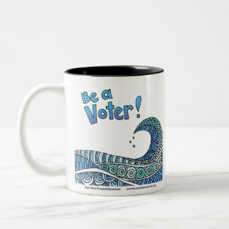 Café Em Dois Tons Onda Azul - Seja uma Caneca de Eleitor