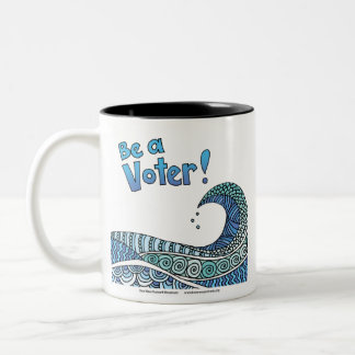 Café Em Dois Tons Onda Azul - Seja uma Caneca de Eleitor