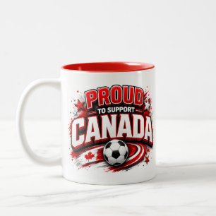 Café Em Dois Tons ORGULHOSO POR APOIAR O CANADÁ Caneca para Fã de Fu