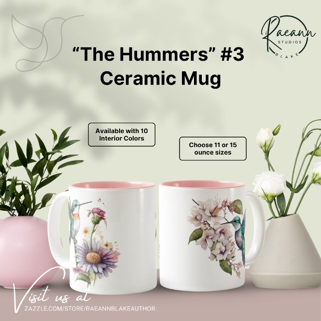 Café Em Dois Tons Os Beija-flores (#3) Caneca de Cerâmica Beija-flor (Criador carregado)