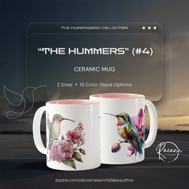 Café Em Dois Tons Os Hummers (#4) Caneca de Cerâmica de Beija-flores (Criador carregado)