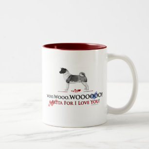 Café Em Dois Tons Os namorados de Akita cortejam a caneca de WOOO