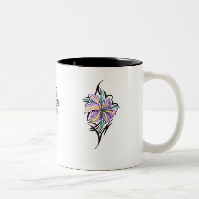 Café Em Dois Tons ouchid caneca cerâmica de duas tonalidades (Direita)