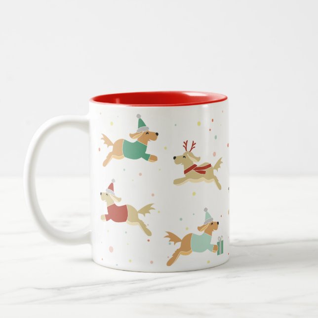 Café Em Dois Tons Ouro de caneca de Natal (Esquerda)