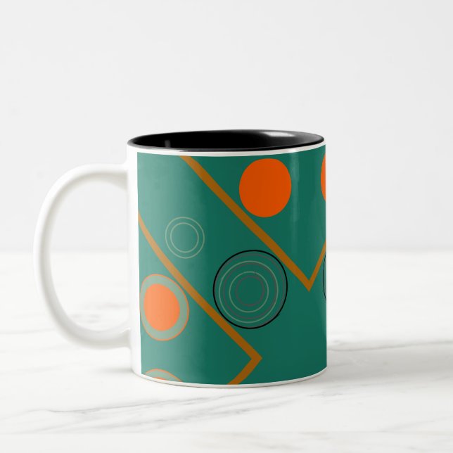 Café Em Dois Tons Padrão de caneca verde (Esquerda)