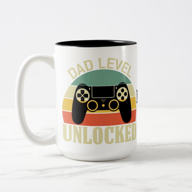 Café Em Dois Tons PAI NÍVEL SEM BLOQUEIO, caneca de diversão para um (Esquerda)