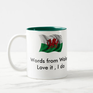 Café Em Dois Tons Palavra de D6G da caneca de Wales