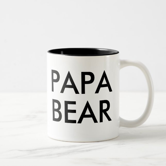 Café Em Dois Tons Papa Bear | humor engraçado caneca de piada (Direita)