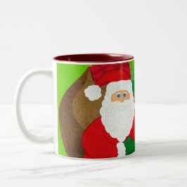 Café Em Dois Tons Papais noeis de Natal felizes, caneca de diversão
