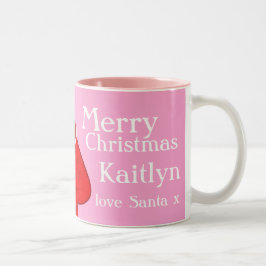 Café Em Dois Tons Papais noeis de Natal felizes, caneca vermelha/ros