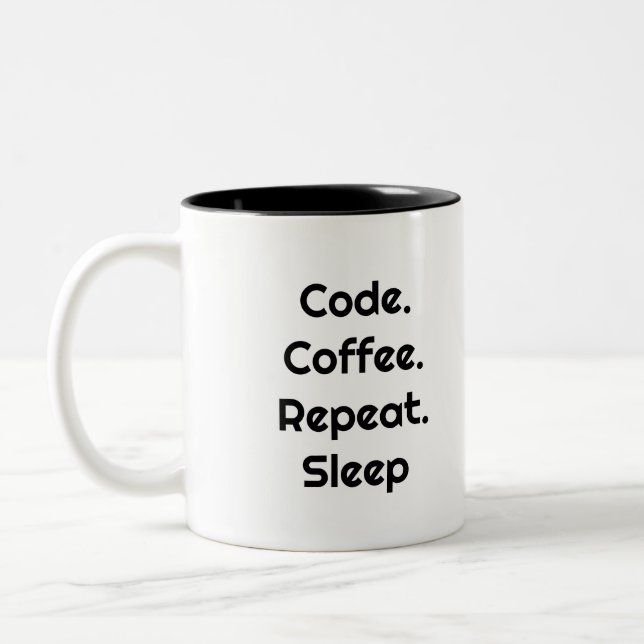 Café Em Dois Tons Para Engenheiros – Código. Café. Sono Caneca de Ca (Esquerda)