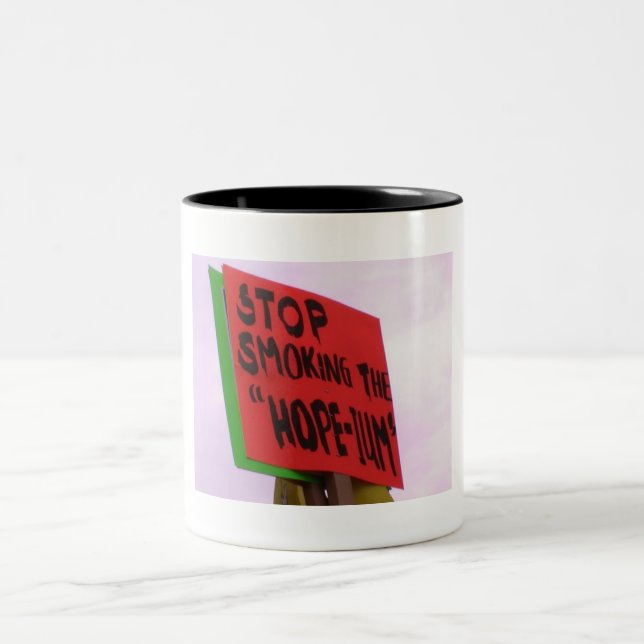 Café Em Dois Tons Pare de fumar a caneca da Esperança-ium (Centro)