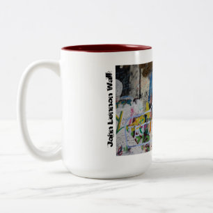 Café Em Dois Tons Parede de John Lennon, caneca de Praga