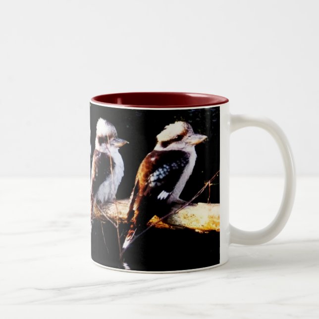 Café Em Dois Tons Pássaro de Kookaburra que recolhe a caneca (Direita)