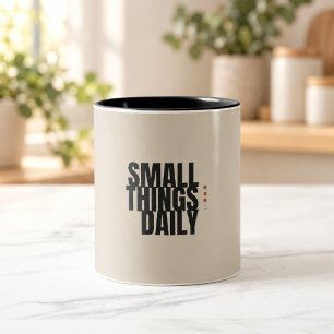 Café Em Dois Tons Pequenas Coisas Diárias Caneca de Motivação Mini