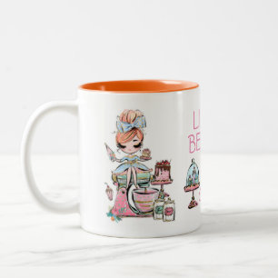 Café Em Dois Tons Pequeno negócio de padaria, caneca de cupcakes, ca
