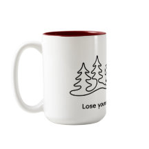 Perca-se encontre o design de caneca de caminhada