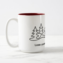 Café Em Dois Tons Perca-se encontre o design de caneca de caminhada 