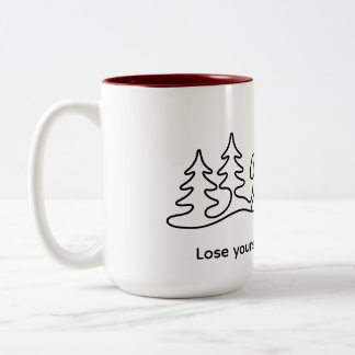 Café Em Dois Tons Perca-se encontre o design de caneca de caminhada