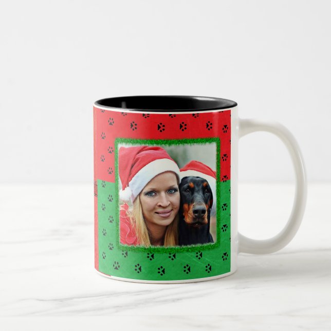 Café Em Dois Tons Personalize esta linda pata imprime caneca de Nata (Direita)