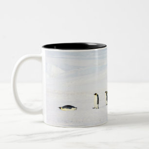 Café Em Dois Tons Pinguins de imperador no gelo - caneca