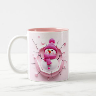 Café Em Dois Tons plástico de caneca de neve 3d, molho de design de 