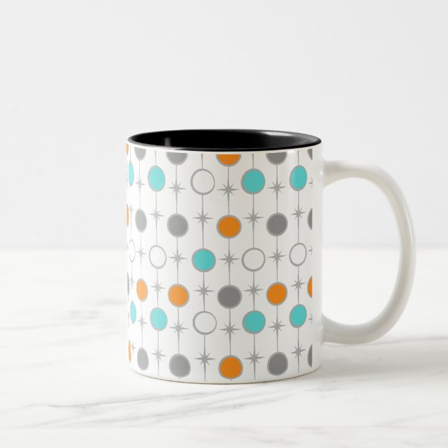 Café Em Dois Tons Pontos retros e caneca de Starbursts (Direita)