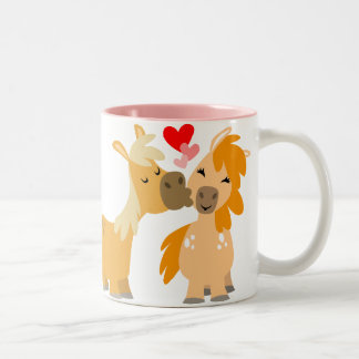 Café Em Dois Tons Pôs de Cartoon Bonitos na caneca Love