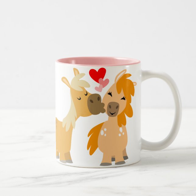 Café Em Dois Tons Pôs de Cartoon Bonitos na caneca Love (Direita)