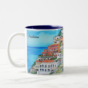 Café Em Dois Tons Positano, caneca de Italia