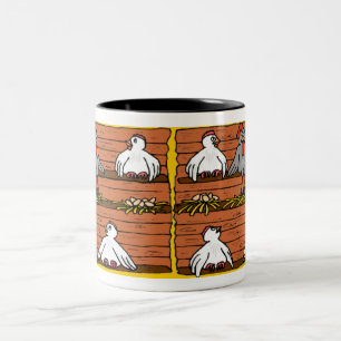 Café Em Dois Tons Presente da caneca do partido de galinha