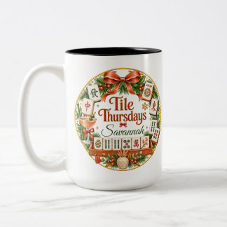 Café Em Dois Tons Presente do Clube de Mahjong Caneca de Mahjong Til