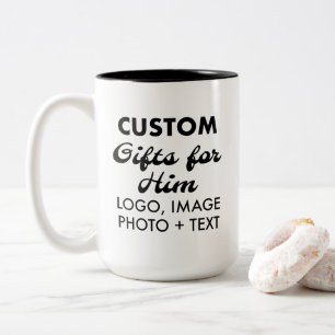 Café Em Dois Tons Presentes personalizados para ele negro, caneca de