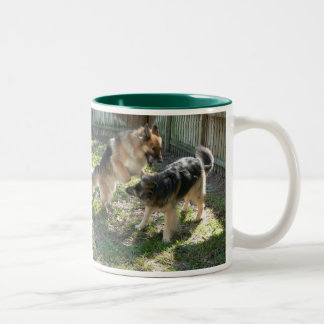 Café Em Dois Tons Preto jogo do cão da caneca do Dois-Tom de 11