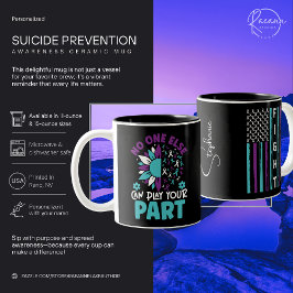 Café Em Dois Tons Prevenção de Suicídio para Ninguém Mais Caneca de