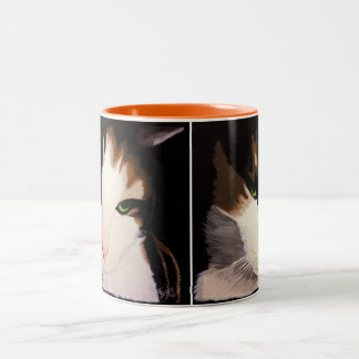 Café Em Dois Tons "Priscilla" a caneca do gato de chita