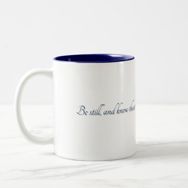 Café Em Dois Tons Psalm 46:10, (Estilo 2), Caneca de Presente (Esquerda)
