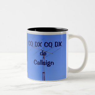 Café Em Dois Tons Qualidade de cópia amadora DX do rádio e caneca 