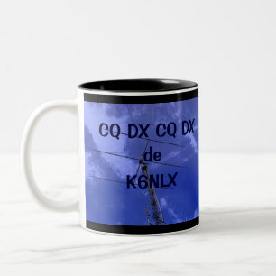 Café Em Dois Tons Qualidade de cópia amadora DX do rádio e caneca 