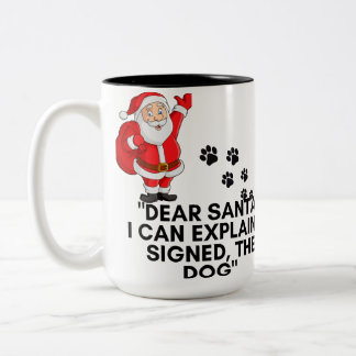 Café Em Dois Tons Querido Papai Noel Eu Posso Explicar Caneca de Nat